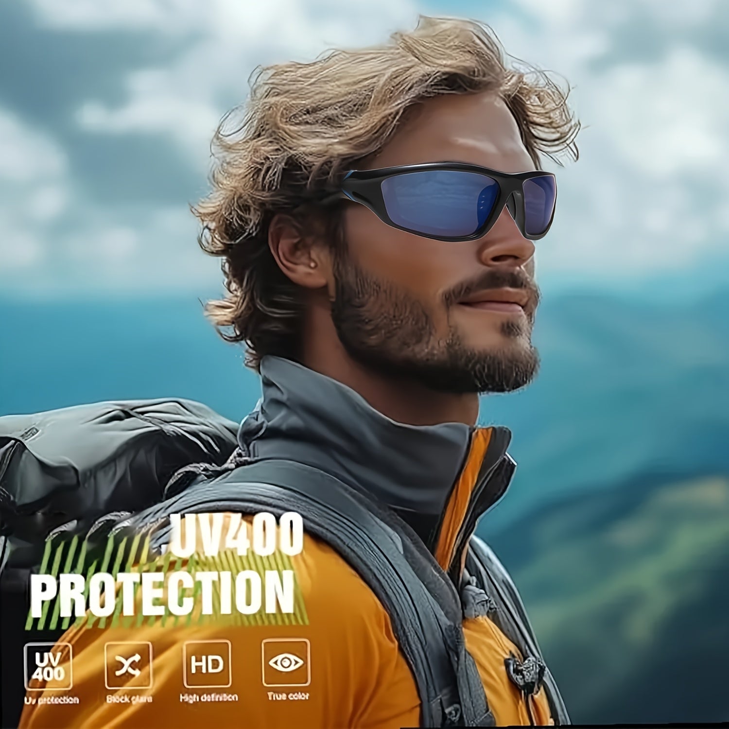 4 Pairs Sports Sunglasses for Men And Women, Full Frame UV Protection, Ultra-Light PC Frame, PC Lens, Very Suitable for Cycling, Rock Climbing, Running, Fishing - Outdoor Leisure Travel Sunglasses for Men And Women