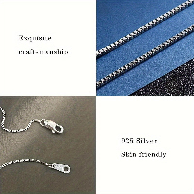 [Sterling Silvery Necklace] 925 Sterling Silvery Women's Necklace, Exquisite And Durable, Available In Sizes 16/ 18/ 20/ 22/ 24inch Cm, An Ideal Choice for Pendant Matching
