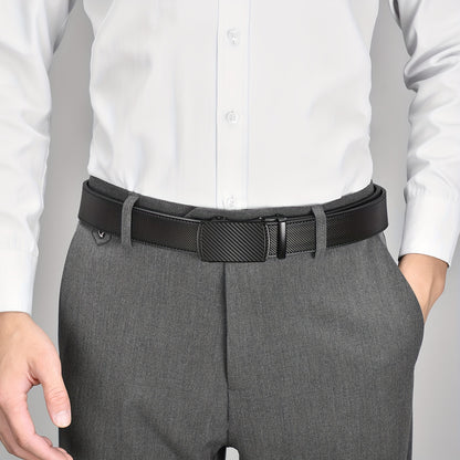Ratchet Belt for Men - Premium Leather Slide Belt with Automatic Click Buckle, Adjustable 28"-46" Waist, 8 Colors, Dress & Casual, Gift for Husband