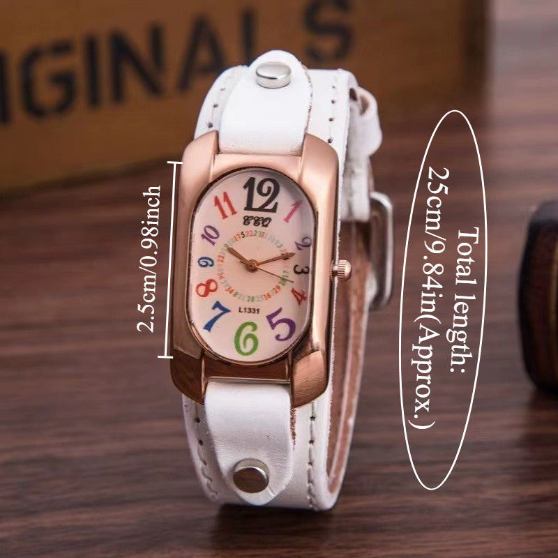 1pc Trendy Fashion Colorful Digital Daily Wear Quartz Watch, Unique New Year Christmas Birthday Gift