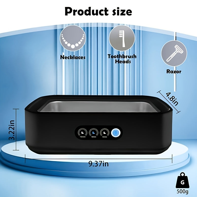 Sound Technology Jewelry Cleaning - Adjustable Mode - 50Khz High Frequency Vibration, Portable Stainless Steel Ring, Watches, Glasses, Jewelry Cleaning, Chemical Free, Watch Care Equipment | Comes with Cleaning Cloth