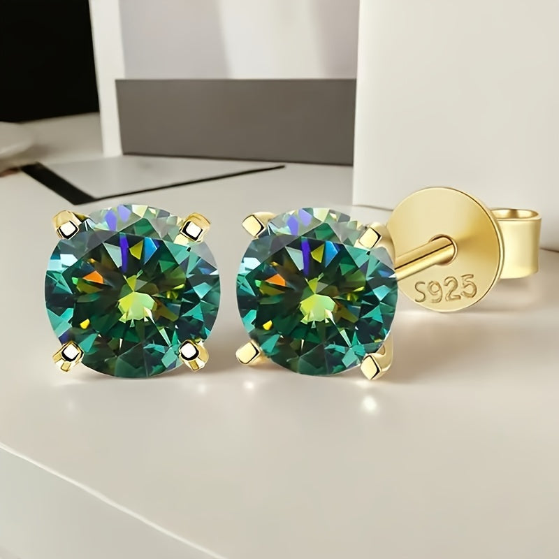 S925 Silver Earrings for Women 2 Pack - Exquisite Luxury Hypoallergenic Stud Drop Earrings Set, Elegant Gold Silver Tone Earring Gift for Birthday Party Daily Wear Men and Women