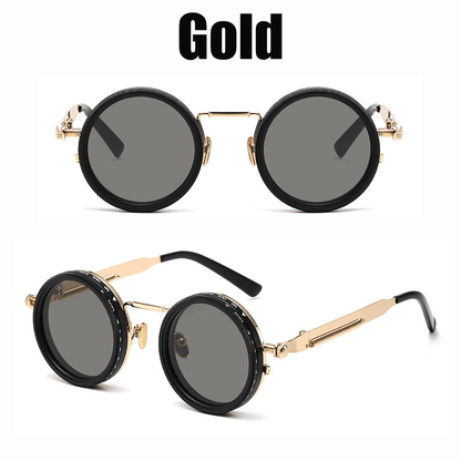 Steampunk Rotating Lens Glasses - Adjustable ND Mechanical Style Frame for Men Women, Cyberpunk Retro Sunglasses with Variable Brightness Lenses for Driving Outdoor, Unisex Fashion Eyewear