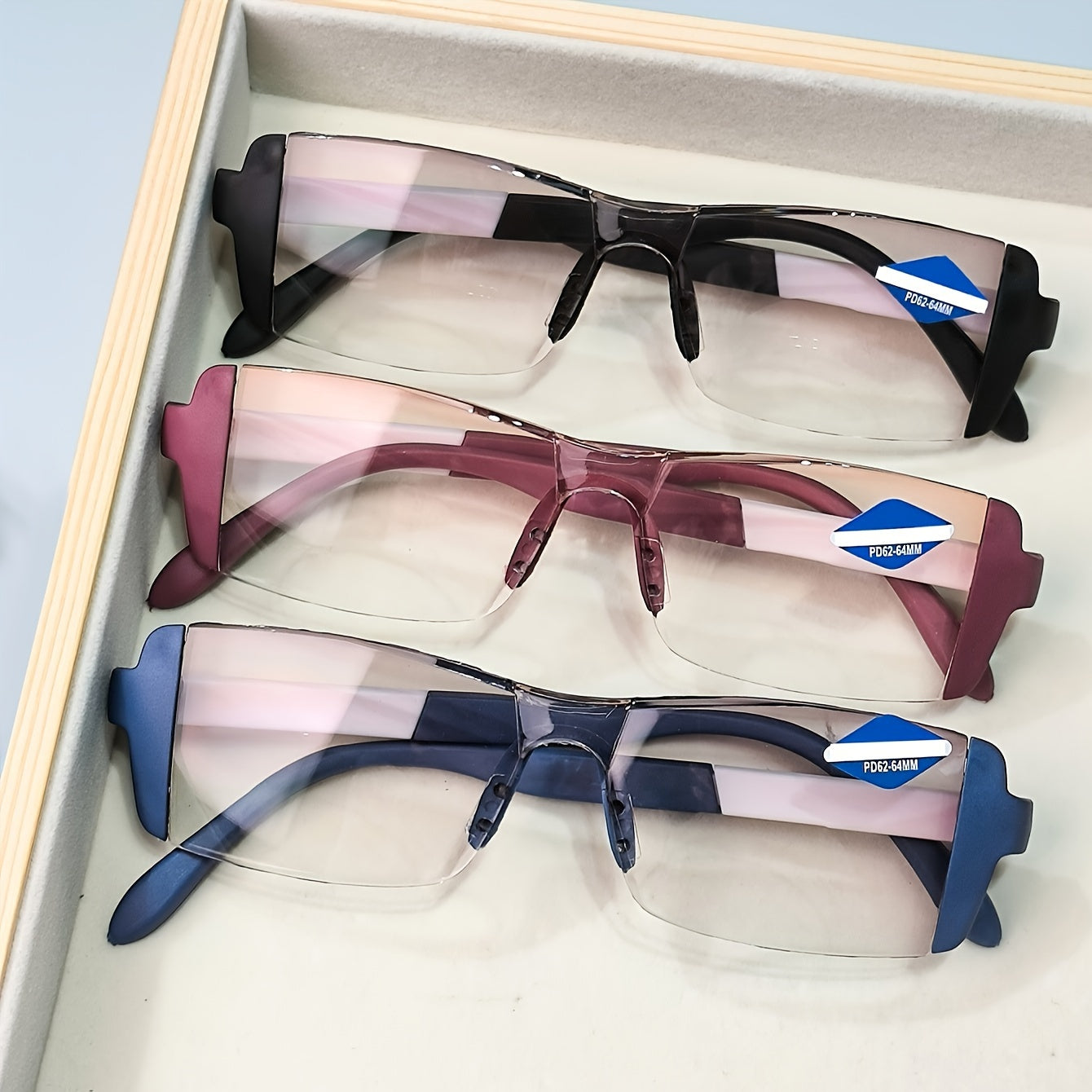 3pcs of Fashionable Colored Reading Glasses Unisex - 1.0 to 4.0 Degree Adjustment, Lightweight And Comfortable Design