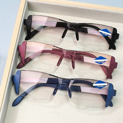 Colored Reading Glasses 3 Pack Unisex Fashionable Lightweight Comfortable Readers +1.0 to +4.0 Stylish Multi-Color Set Men Women Daily Reading Phone Computer