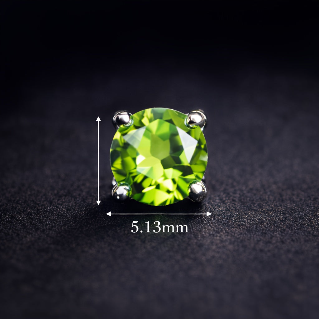 Peridot Stud Earrings 925 Sterling Silver Natural Peridot Minimalist Elegant Green Gemstone Earrings Women Gift for Party Special Occasions