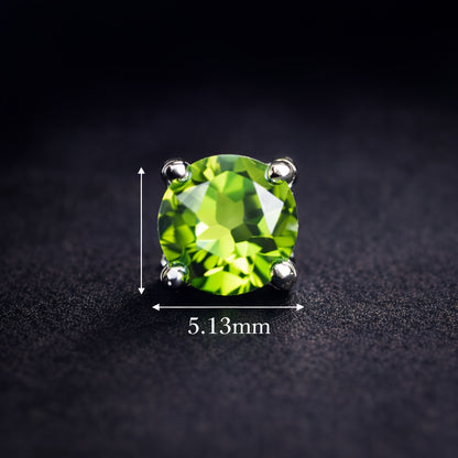 Peridot Stud Earrings 925 Sterling Silver Natural Peridot Minimalist Elegant Green Gemstone Earrings Women Gift for Party Special Occasions