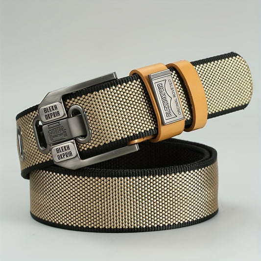 1pc Simple Style Men's Women's Belt with Non-hole Sliding Buckle Durable Flexible Belt Large Size Alloy Square Buckle Multi-functional Accessories Ideal for Gift Gifts Halloween Christmas Holiday Gifts
