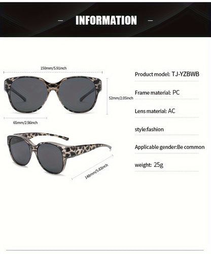 Retro Clip-On Glasses 2-Pack — Vintage Round Frames, No Tools Needed, Lightweight Leopard Pattern Eyewear for Men & Women, Party & Daily Use Gift