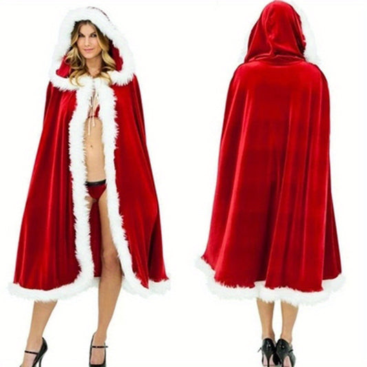 Christmas Red Cape Cloak Suitable for Adults and Party Costume European and American Quality Sexy Design Unisex