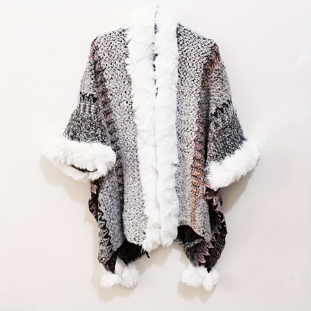 Capes & Cloaks - Women's Cape Shawl Velvet Cloak Ethnic Style Cardigan Wrap for Travel - product detail view 5