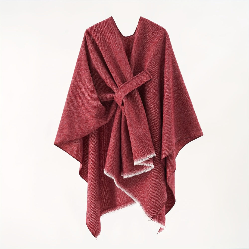 Cardigan Sweater - Plus Size Shawl for Women - V-Neck Asymmetrical Open Front Oversized - product detail view 3