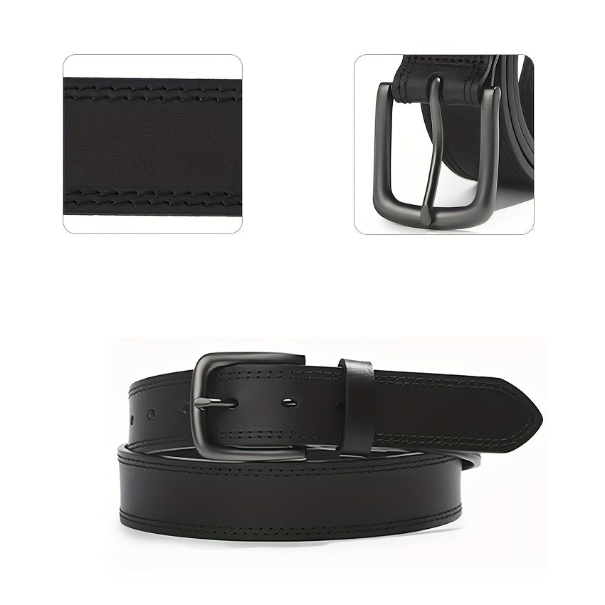 Men'S Full Grain Leather Belt, Fashion And Classic Designs for Work, Business, And Casual