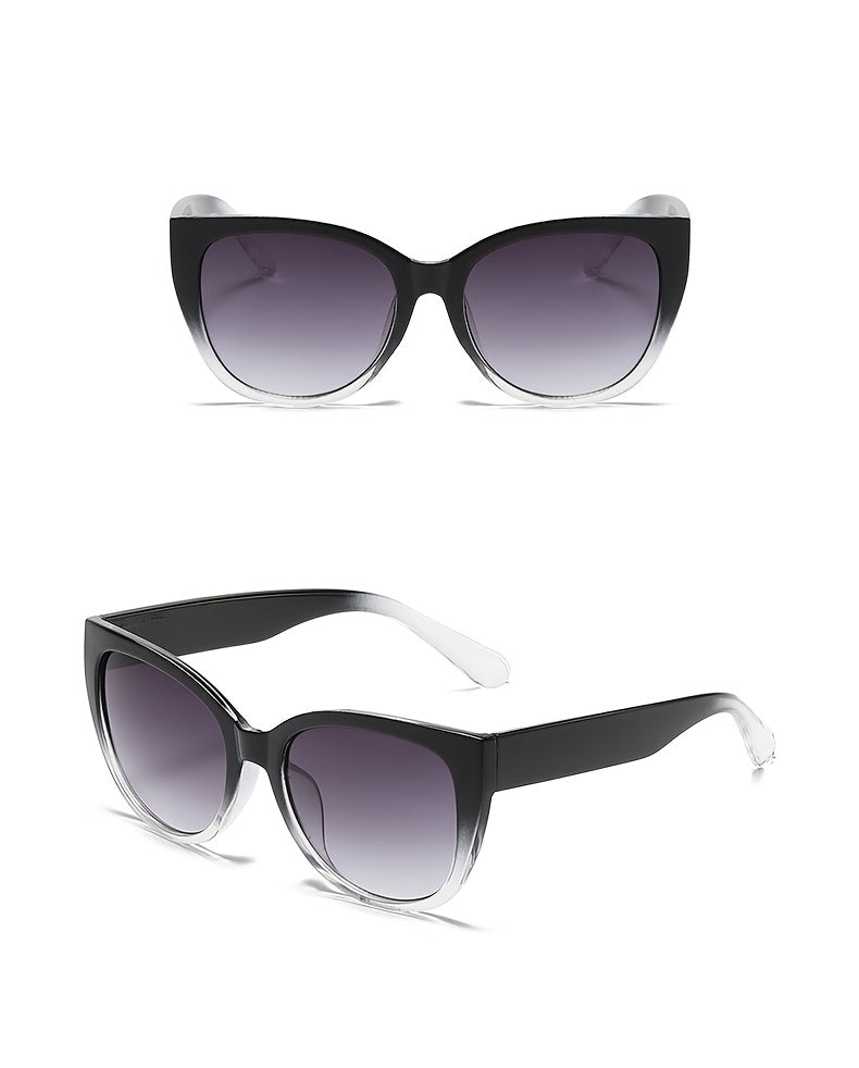 Summer Must Haves, Stylish Retro Cat Eye Oversized Gradient Fashion Glasses for Men and Women, Perfect for Beach, Vacation, Travel, and Cruise, Trendy Fashion Accessories