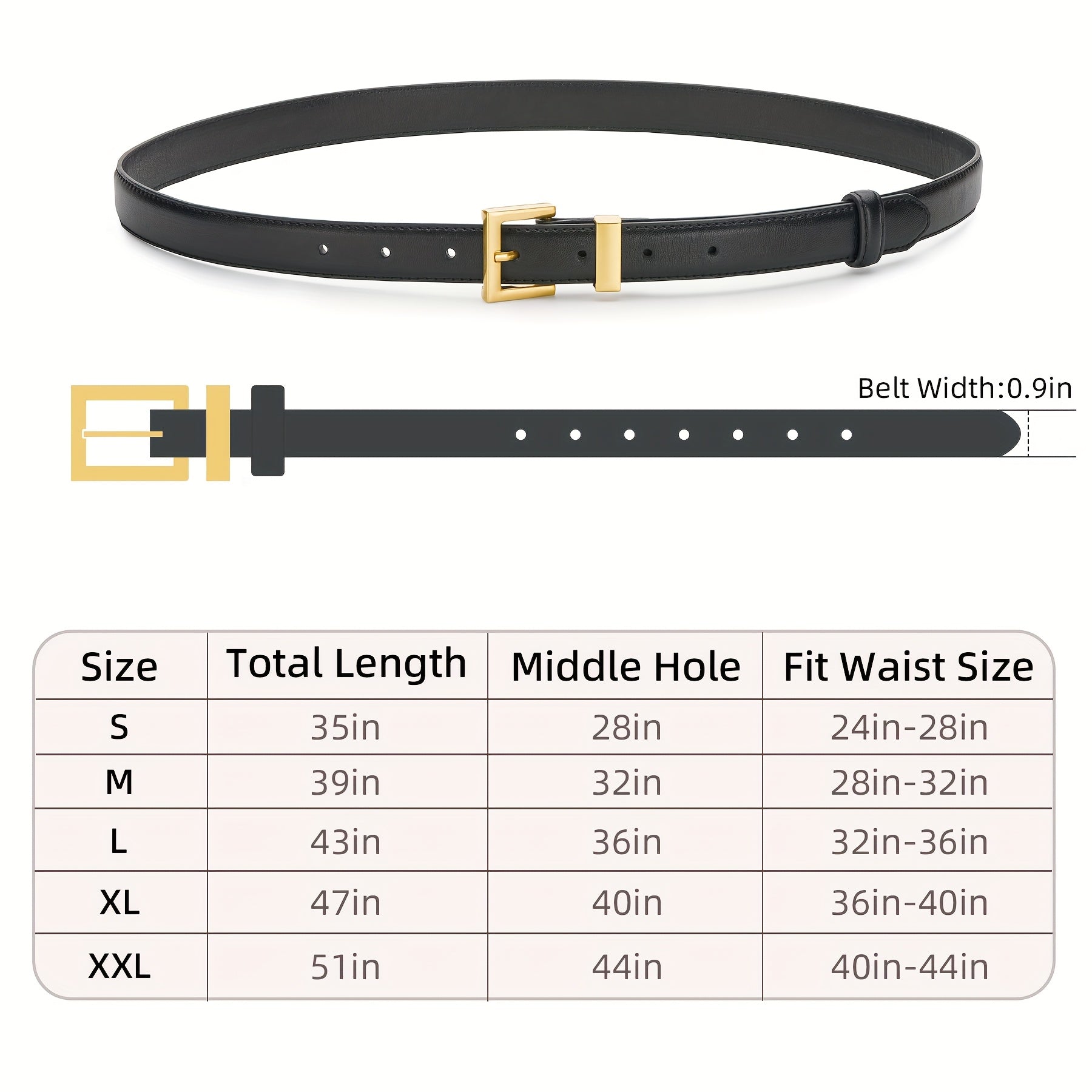 Set of 2 Women'S Belts Suitable for Jeans, Dresses, And Fashion, Featuring a Design And a Square Golden Buckle