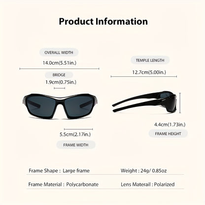 Polarized Sunglasses for Men 5 Pack - Wrap Around Rectangular Sport Shades for Cycling Driving Outdoor Activities, UV Protection Protective Eyewear Bulk Set in Assorted Colors