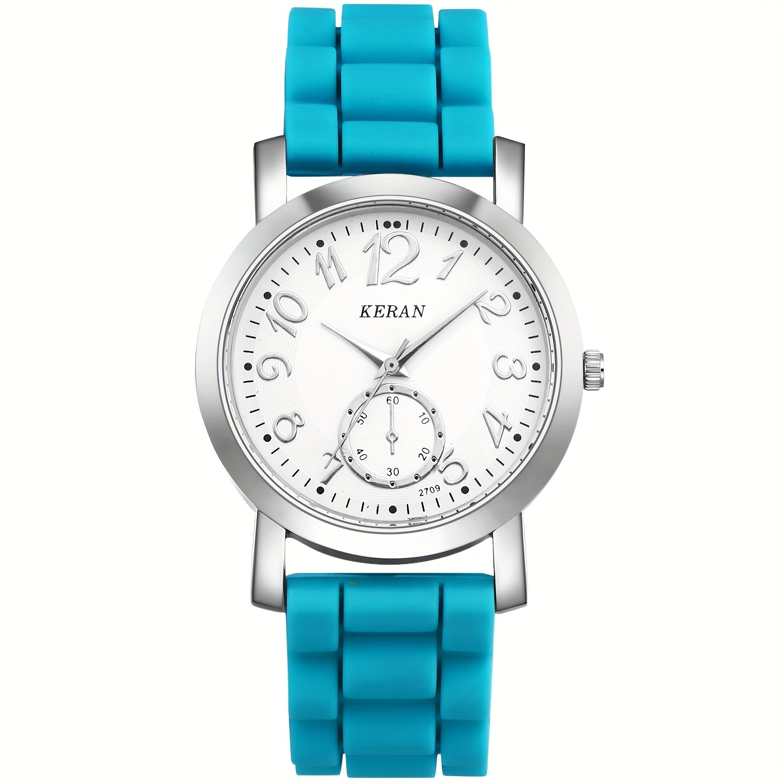 Jewelrywe Unisex Teens Jelly Color Silicone Strap Analog Quartz Wristwatch