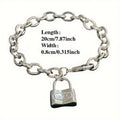 925 Pure Silver Pendant Clasp Bracelet, Stylish Korean Silver Chain Bracelet with Lock, the Perfect Gift Choice!