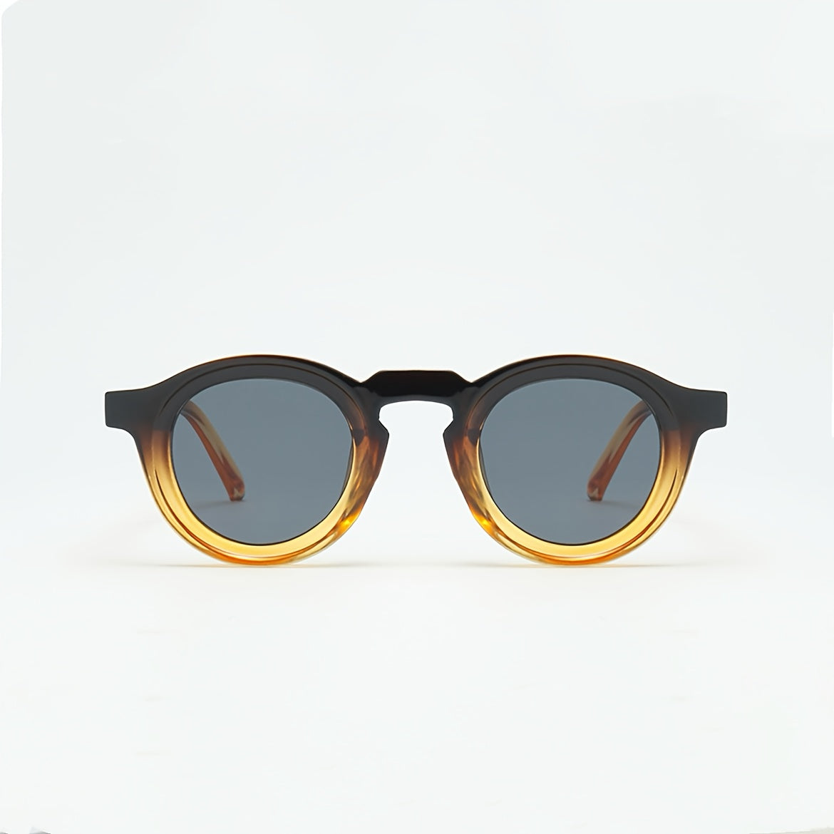 Round Sunglasses Gradient Lens Retro Oversized – UV400 Vintage Eyewear for Men & Women, Minimalist Fashion Shades for Beach Travel Daily Wear, Includes Case & Cleaning Cloth, 4 Colors