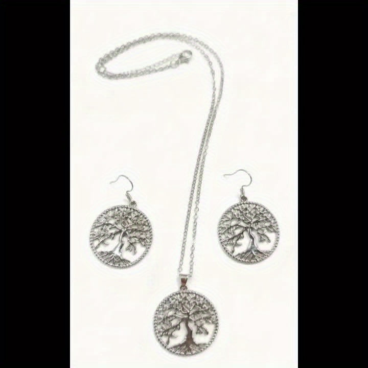 925 Sterling Silver Christmas Tree Jewelry Set 3 Pieces – Shining Tree Earrings & Necklace for Women, Elegant Holiday Party Gift Jewelry