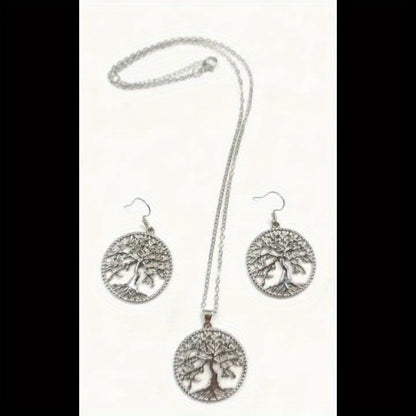 925 Sterling Silver Christmas Tree Jewelry Set 3 Pieces – Shining Tree Earrings & Necklace for Women, Elegant Holiday Party Gift Jewelry
