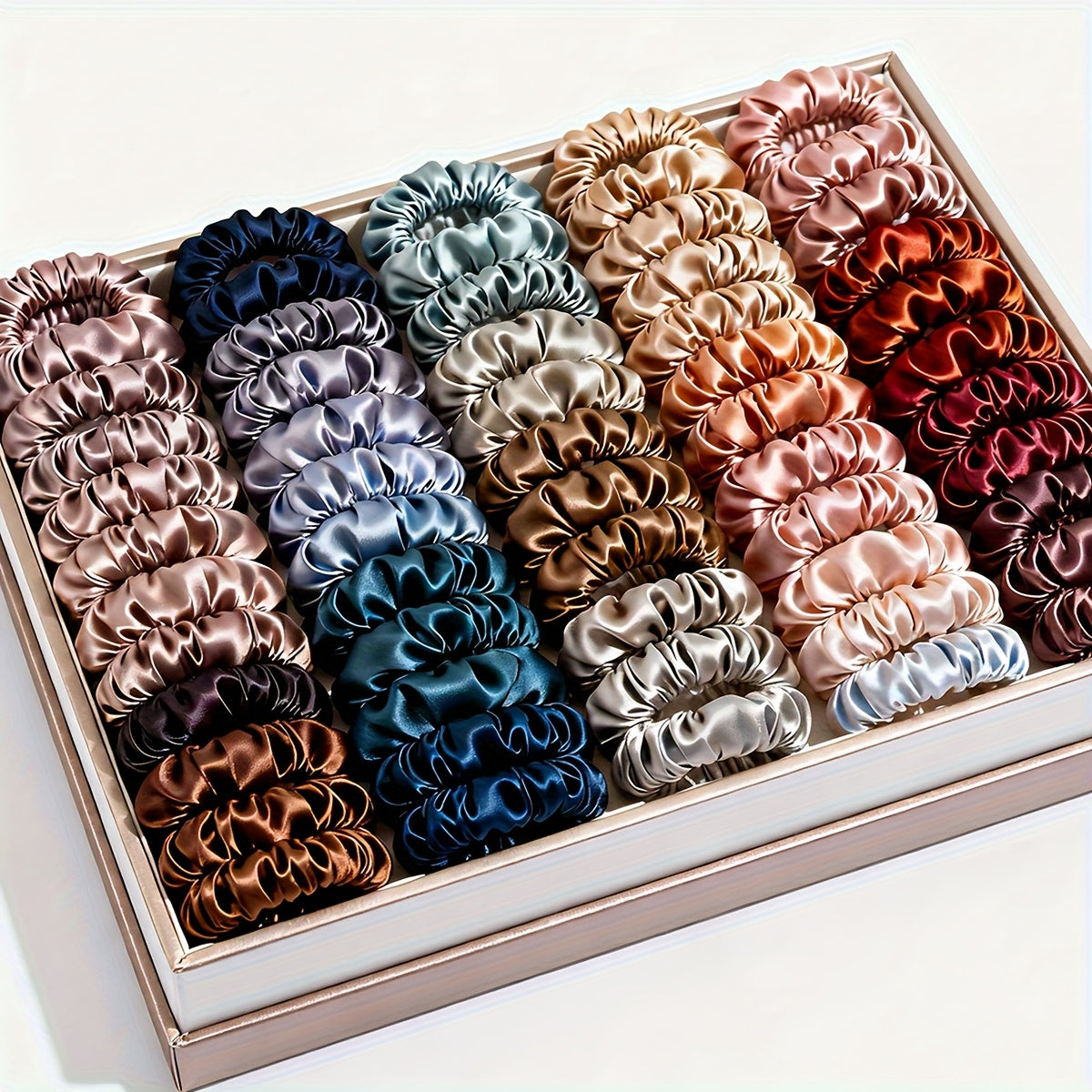 Hair Ties for Women 48 Pack – Gentle Elastic Hair Bands for Fine Hair, Scrunchie-Style Small Ponytail Holders in Assorted Colors, No-Damage Korean Style Hair Accessories for Buns & Braids