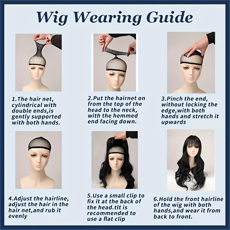 26-inch Women's Y2K Gradient Looking Wig with Bangs - Long Curly Waves ( to Ombre), Full Head Volume for Parties, Music Festivals & Daily Wear - European/American Style Hairpiece