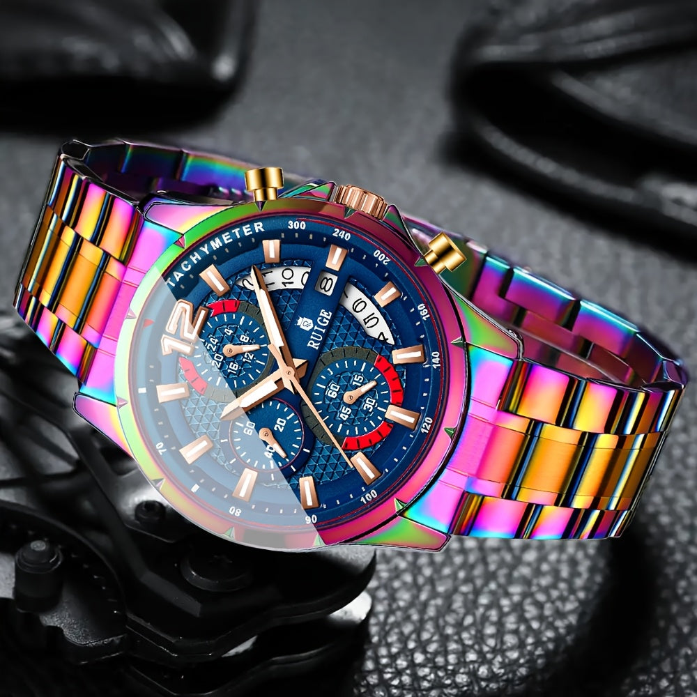 RUIGE Trendy And Fashionable Quartz Women's Watch, Date Display with Fashionable Night Light Function, Trendy And Cool Design Appearance, Vibrant And Colorful Colors for Women's Party Gifts N3-3