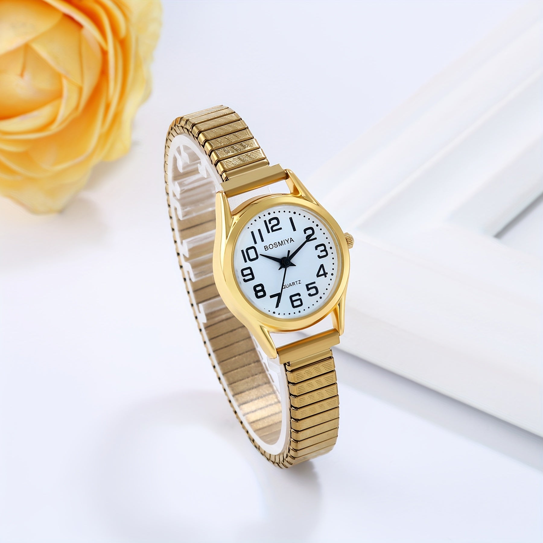 Analog Quartz Elastic Watch, Stretch Wristwatch, Round Case, Expandable Strap, Large Arabic Numerals Scale Dial, Clear And Easy to Read, Suitable for Daily Casual Business Wear, Birthday Christmas Gift Suitable for teens