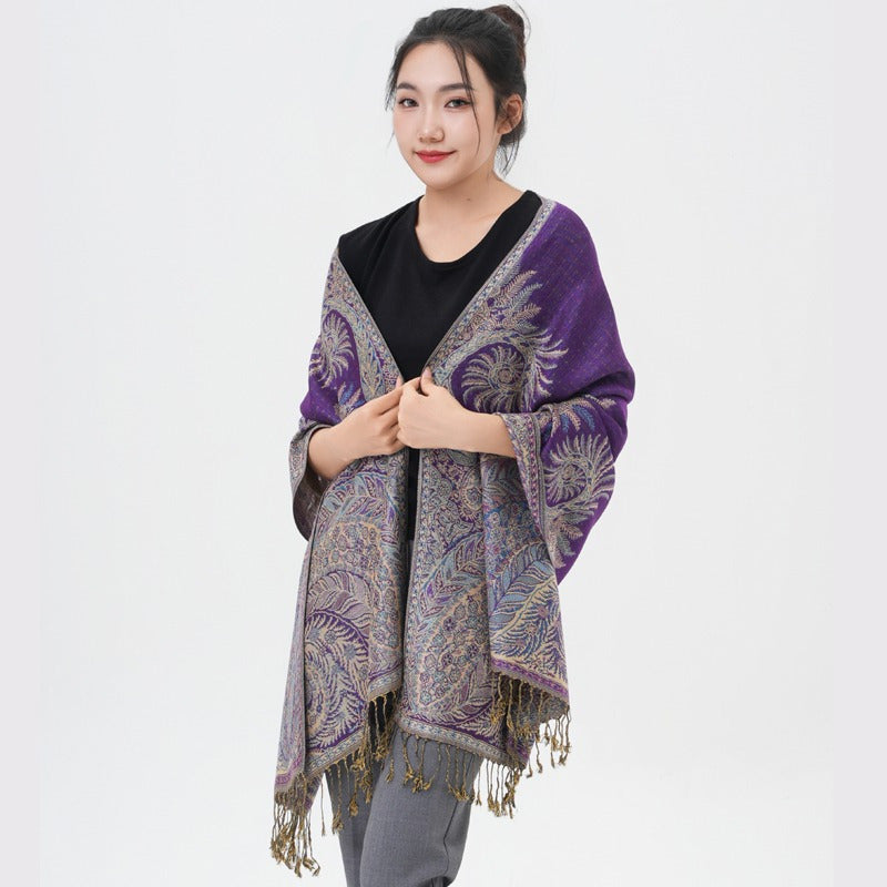 Phoenix Tail Thicker Paisley Pashmina Scarf