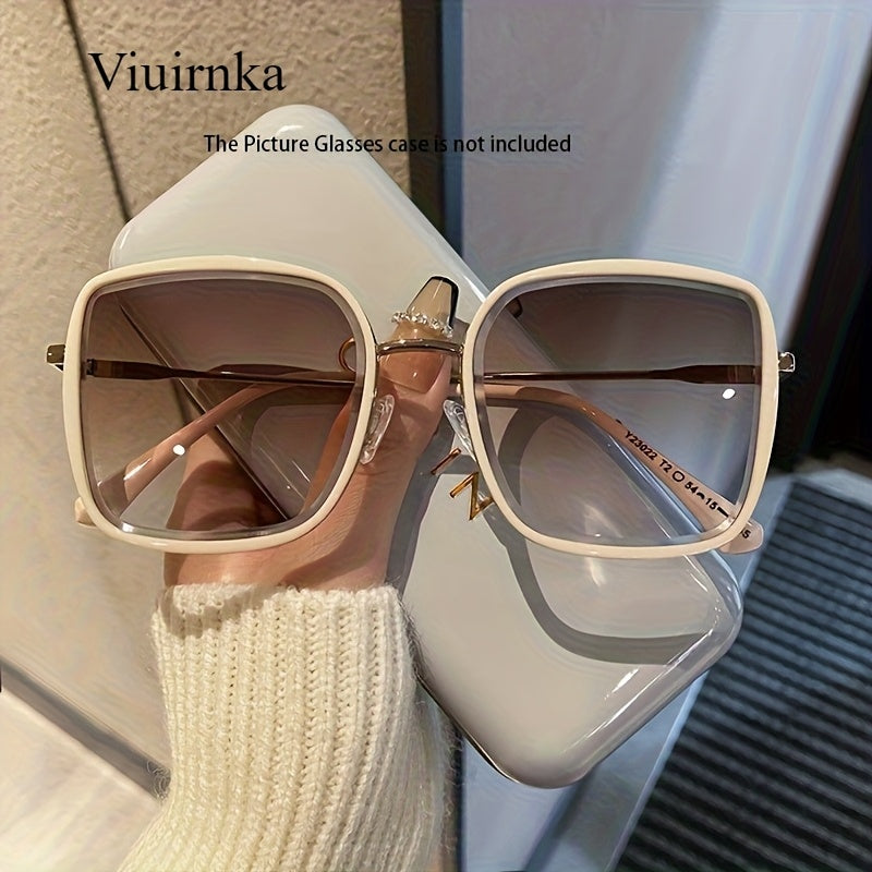 Summer Must Haves, New Oversized Square Gradient Glasses, Unisex Premium Lenses For Ultimate Eye Protection And Clear Vision, Perfect For Driving, Beach, Vacation, Travel And Cruise, Fashionable And Functional Eyewear Choice