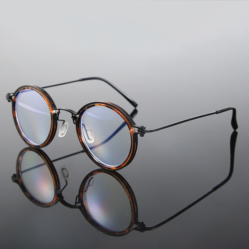 A Set of Retro Black Circular Metal Reading Spectacles, High-Definition Lenses with a Case, Unisex Traditional Metal Design, Available in +1.00 to +4.00 Diopters, Glare-Reducing Lenses, Protection for Computer Use, Without Battery