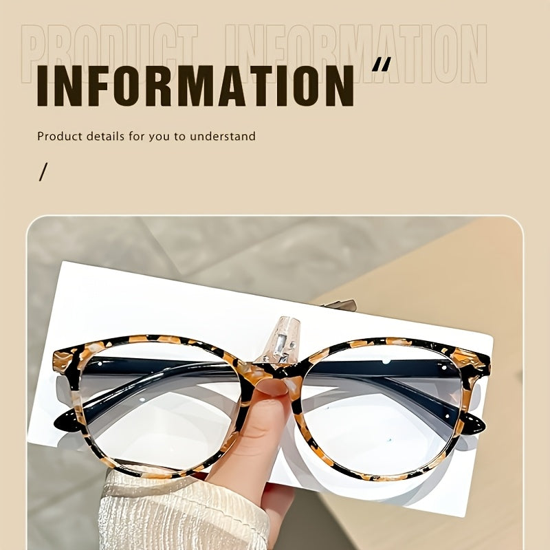 4pcs Stylish Square Round Reading Glasses with Colorful Printed Frames, Featuring High-Quality Spring Hinges, Women'S Premium Eyewear for Close-Up Tasks
