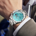 OLEVS Men's Watches Chronograph Multifunction Sport Watches Classic Casual Luxury Dress Moon Phase Analog Quartz Stainless Steel Male Watches Wrist Watches for Man Relojes Para Hombre Black/Blue/Golden Dial