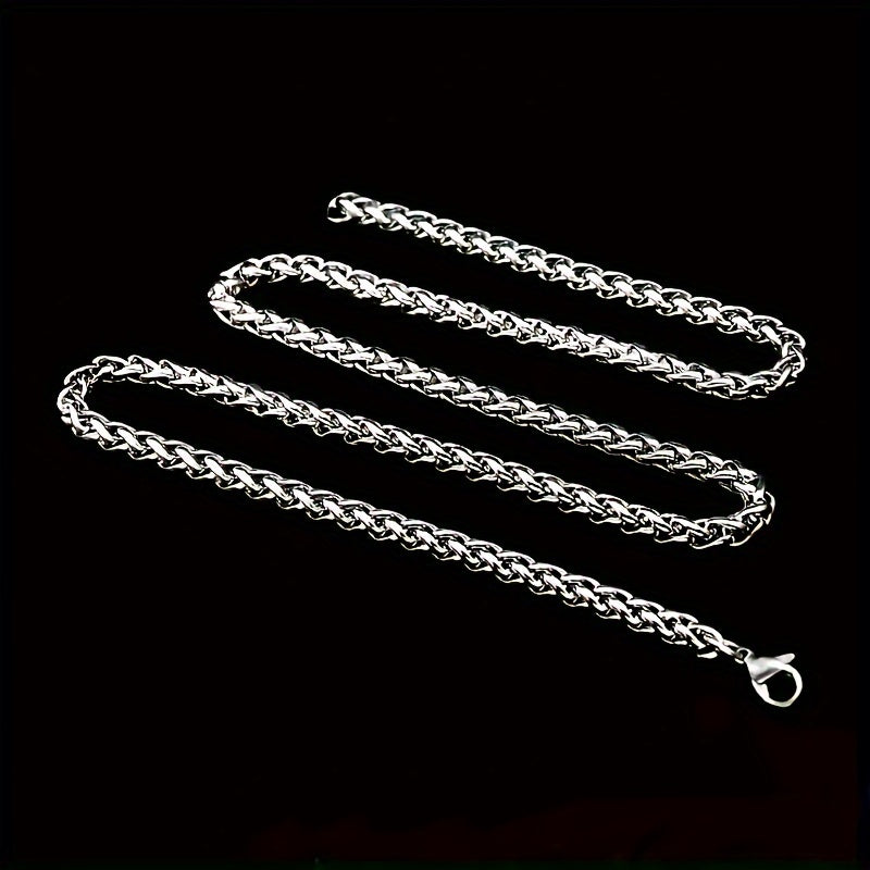 Set of 8 Men'S Stainless Steel Necklaces, Fashionable And Long-Lasting Chains, Casual Hip Hop Style, Ideal Present for Trendsetters, Features Cuban And Twisted Chains, Great for Boyfriends, Sons, Father'S Day, And Birthday Gifts