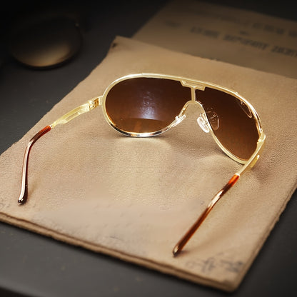 Oversized Retro Sunglasses Unisex Vintage Frame Anti-Glare Lenses Metal Hinges with Case Streetwear Fashion Men Women Trendy Eyewear