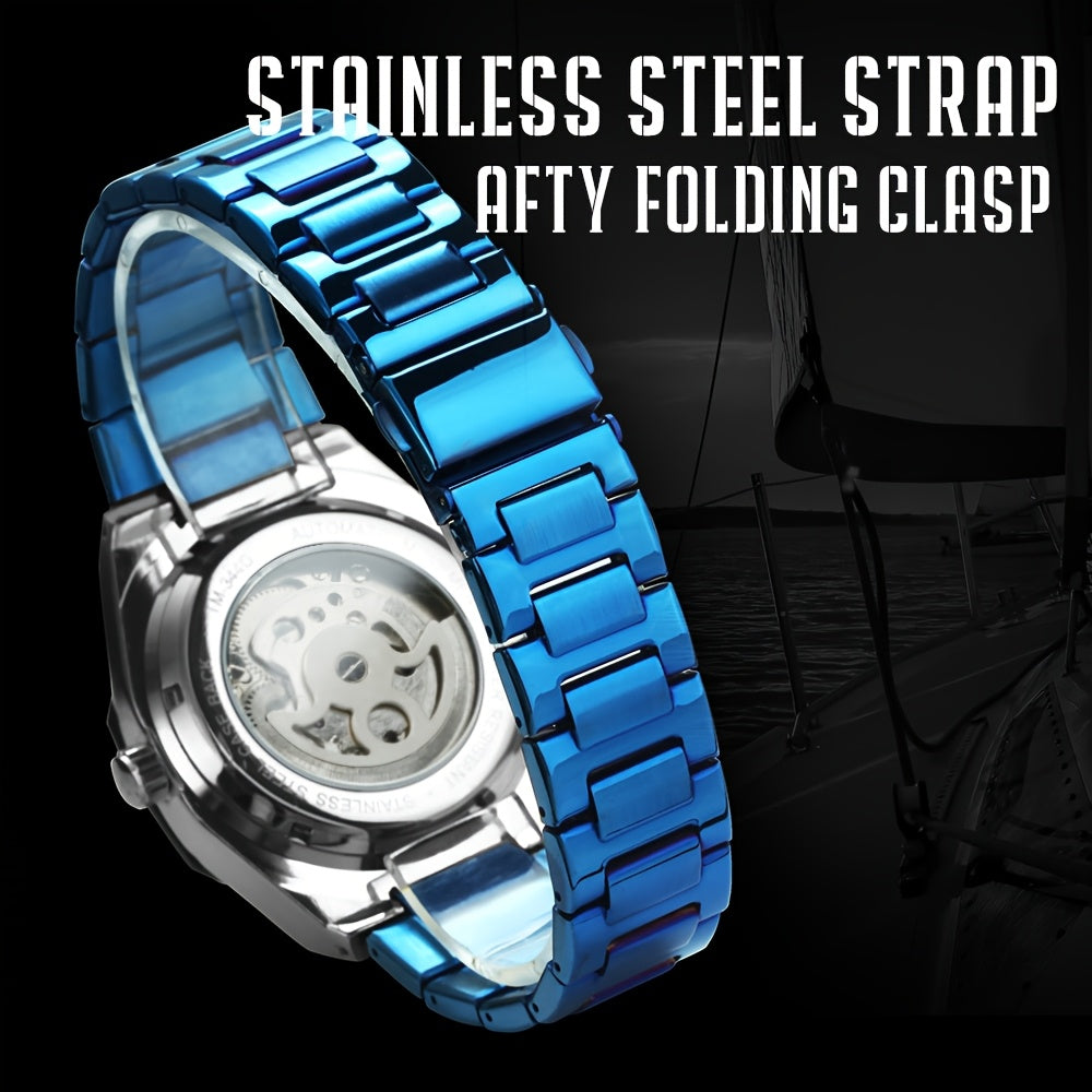FORSINING Skeleton Tourbillon Automatic Mechanical Watch for Men – Luminous Hands, Stainless Steel Band, Irregular Case, Luxury Business Gift