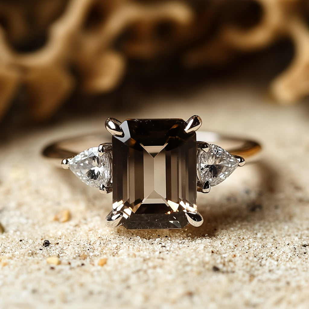 Elegant 925 Sterling Silver Ring Set with Synthetic Synthetic Zirconia, 3 Carats, Suitable for Parties, Anniversaries, And Special Occasions, Luxurious Festive Design, Daily Wear, Everyday Jewelry.Women's Jewelry.Total Weight Of The Product (4.2g)
