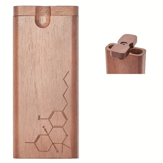 Cigarette Case - Engraved Wooden for Men Colorful Artisan Storage Box, Slim Pocket Holder - main product view