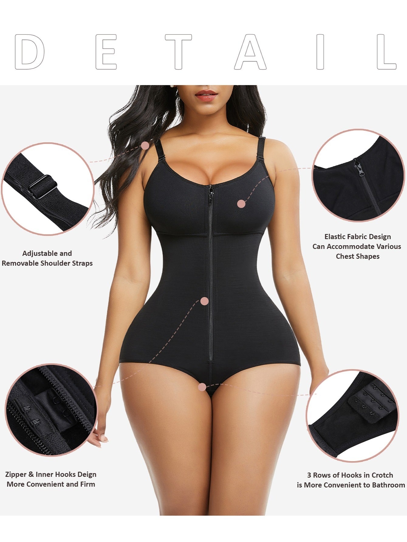 Colombianas Body Shaper Tummy Control Shapewear Zipper Full Bust Corset Bodysuits – view 2