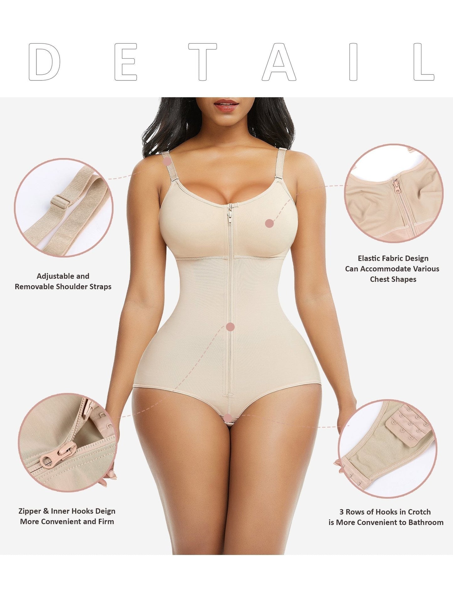 Colombianas Body Shaper Tummy Control Shapewear Zipper Full Bust Corset Bodysuits – view 7