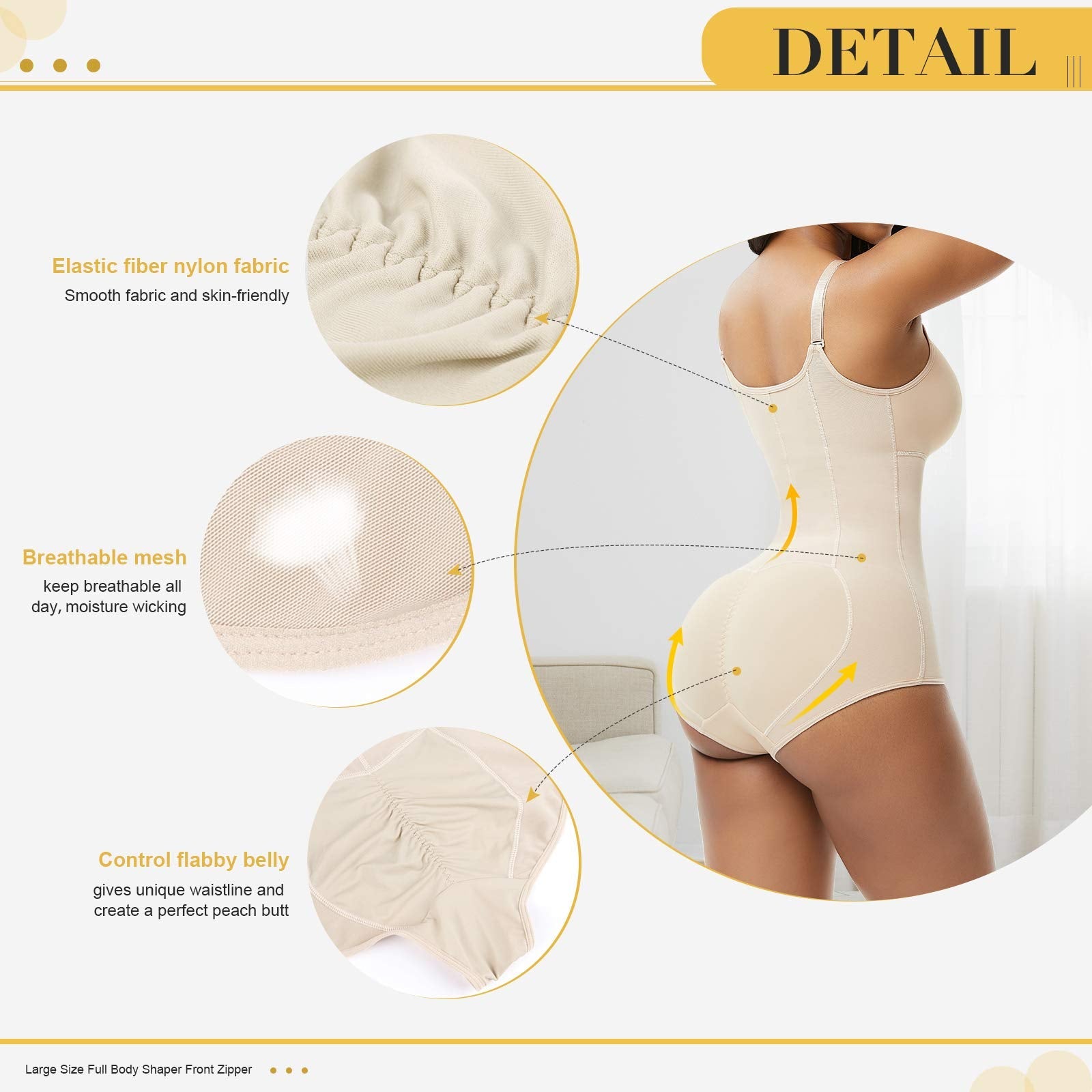 Colombianas Body Shaper Tummy Control Shapewear Zipper Full Bust Corset Bodysuits – view 15