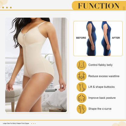 Colombianas Body Shaper Tummy Control Shapewear Zipper Full Bust Corset Bodysuits – view 16