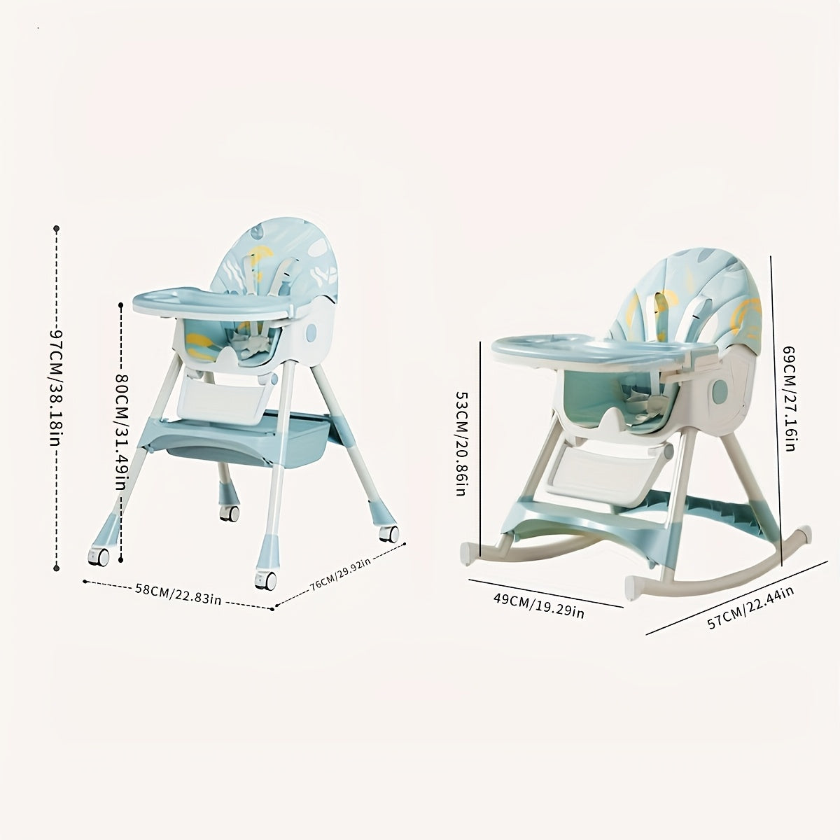 Convertible Baby High Chair - Adjustable Dining Rocker – view 2