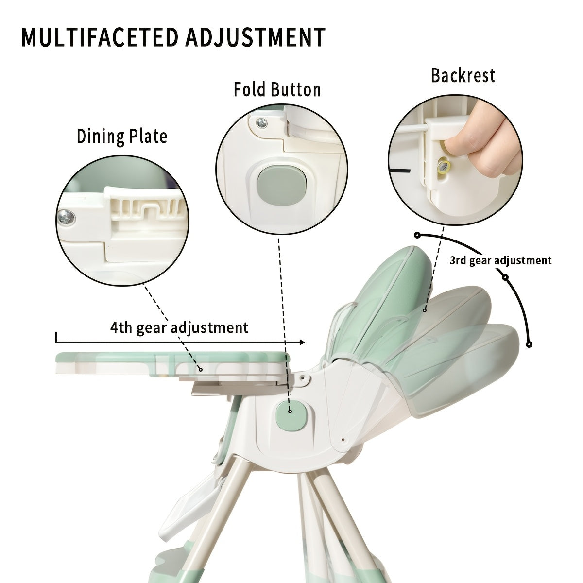 Convertible Baby High Chair - Adjustable Dining Rocker – view 4