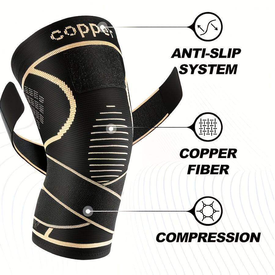 Copper Compression Knee Pads - Adjustable Strap Pair – view 2