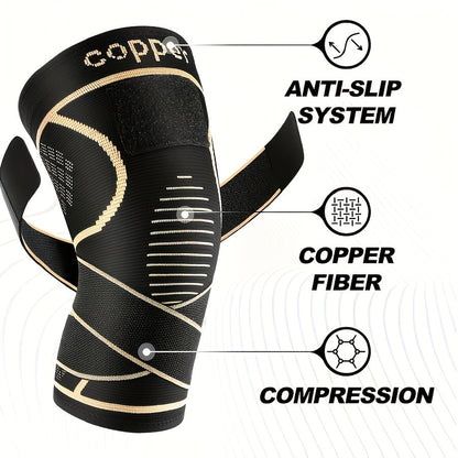 Copper Compression Knee Pads - Adjustable Strap Pair – view 2