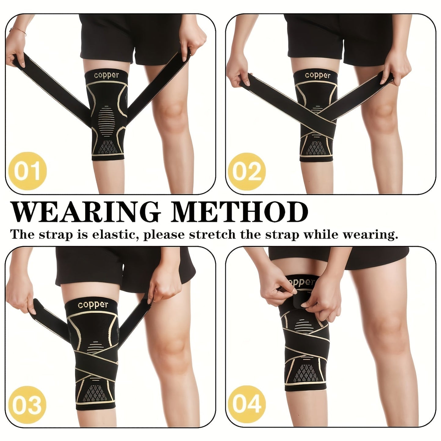 Copper Compression Knee Pads - Adjustable Strap Pair – view 8
