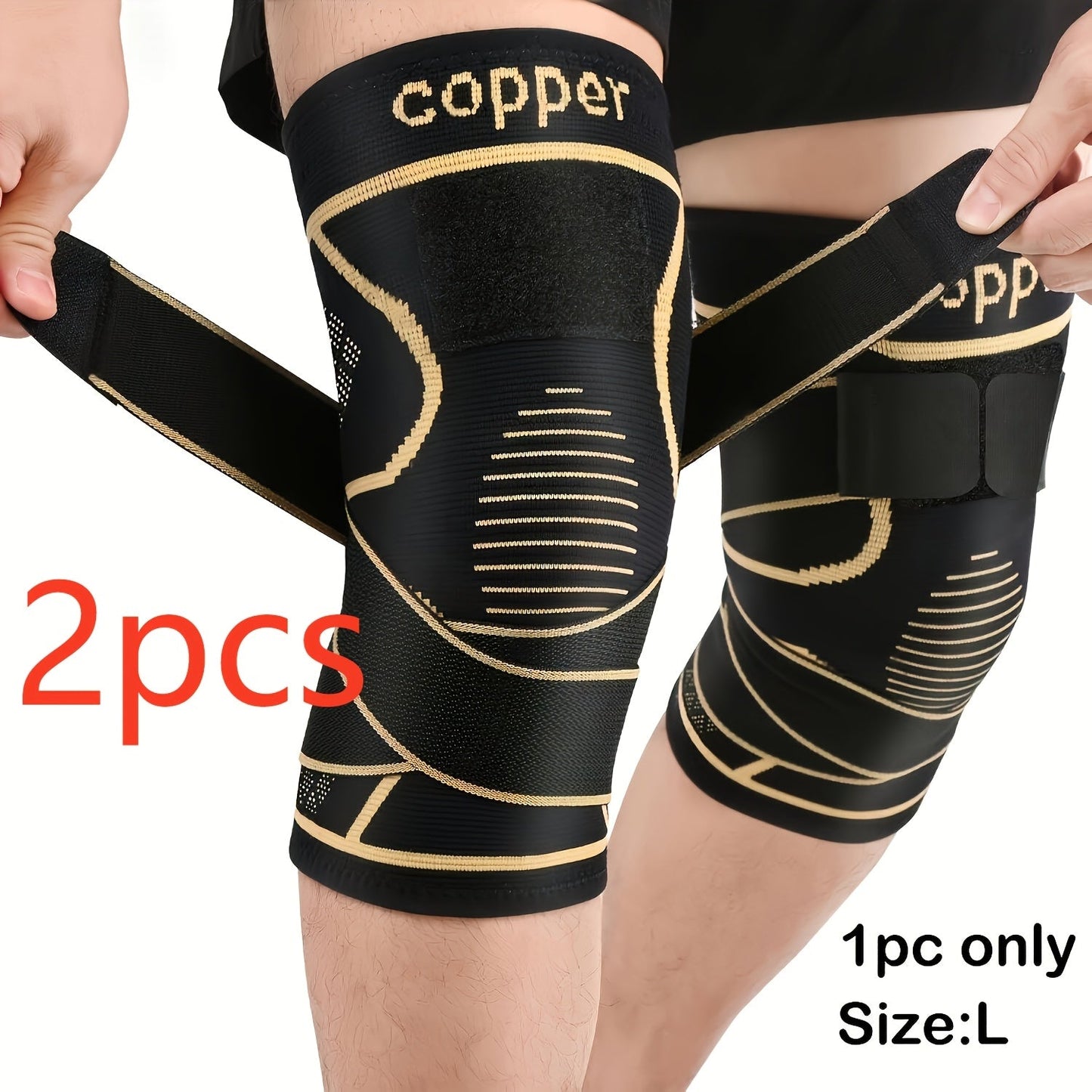 Copper Compression Knee Pads - Adjustable Strap Pair – view 12