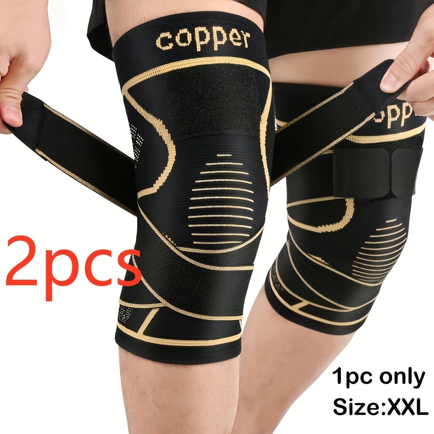 Copper Compression Knee Pads - Adjustable Strap Pair – view 14